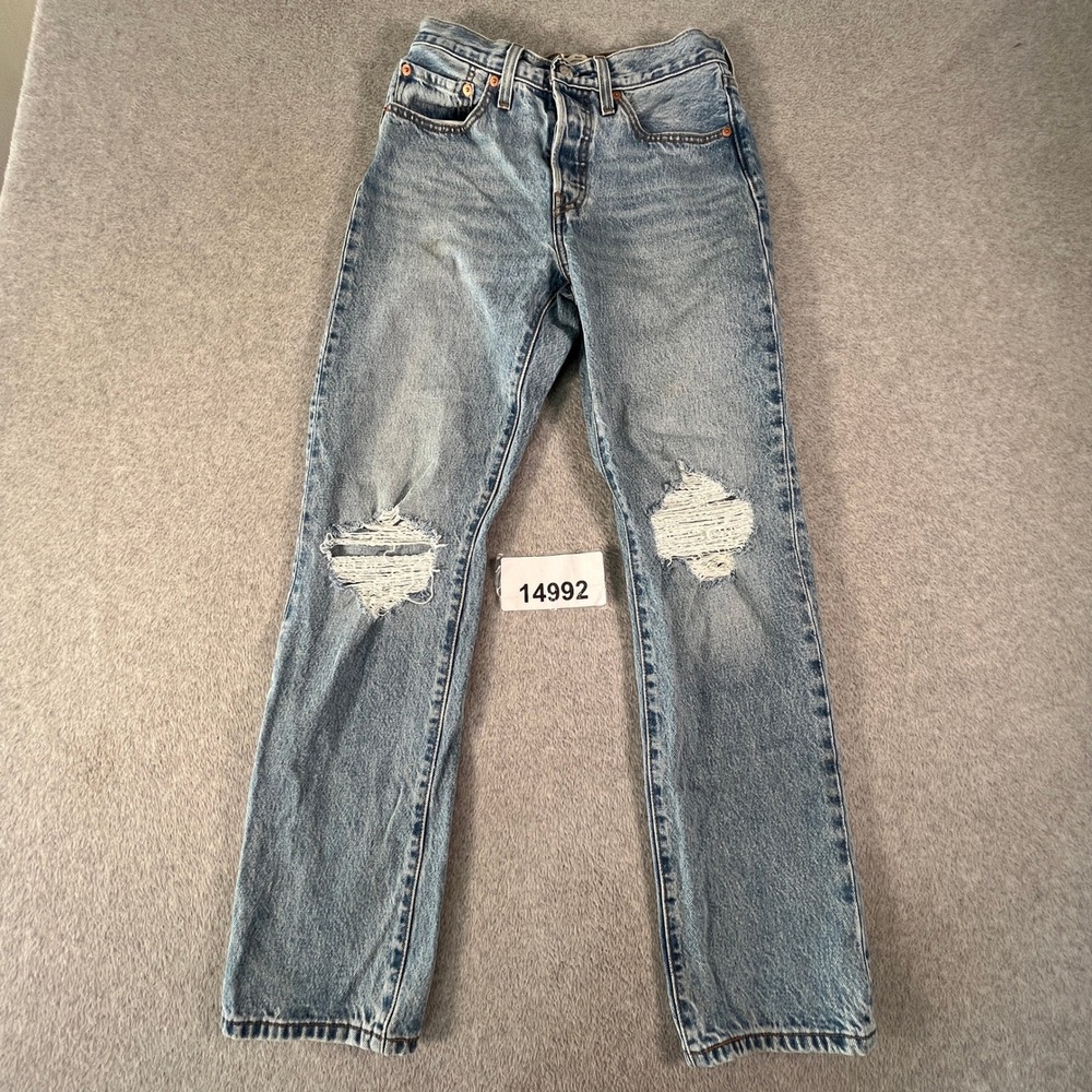 Levi's 501 Goes Out Of Style Skinny Jeans Womens 26x30 Blue Denim Original Fit